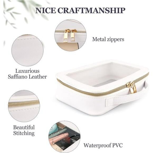 Clear Waterproof Makeup Bag Travel Toiletry Organizer Zipper Cosmetic Pouch - Picture 4 of 7